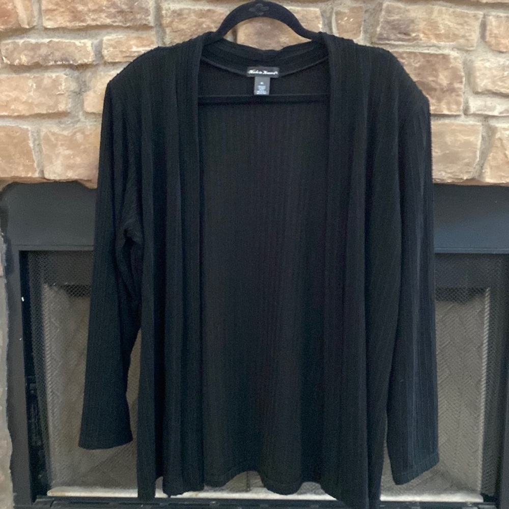 Made in Heaven black ribbed cardigan. XL
